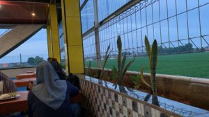 Interior Cafe Dengan View Sawah